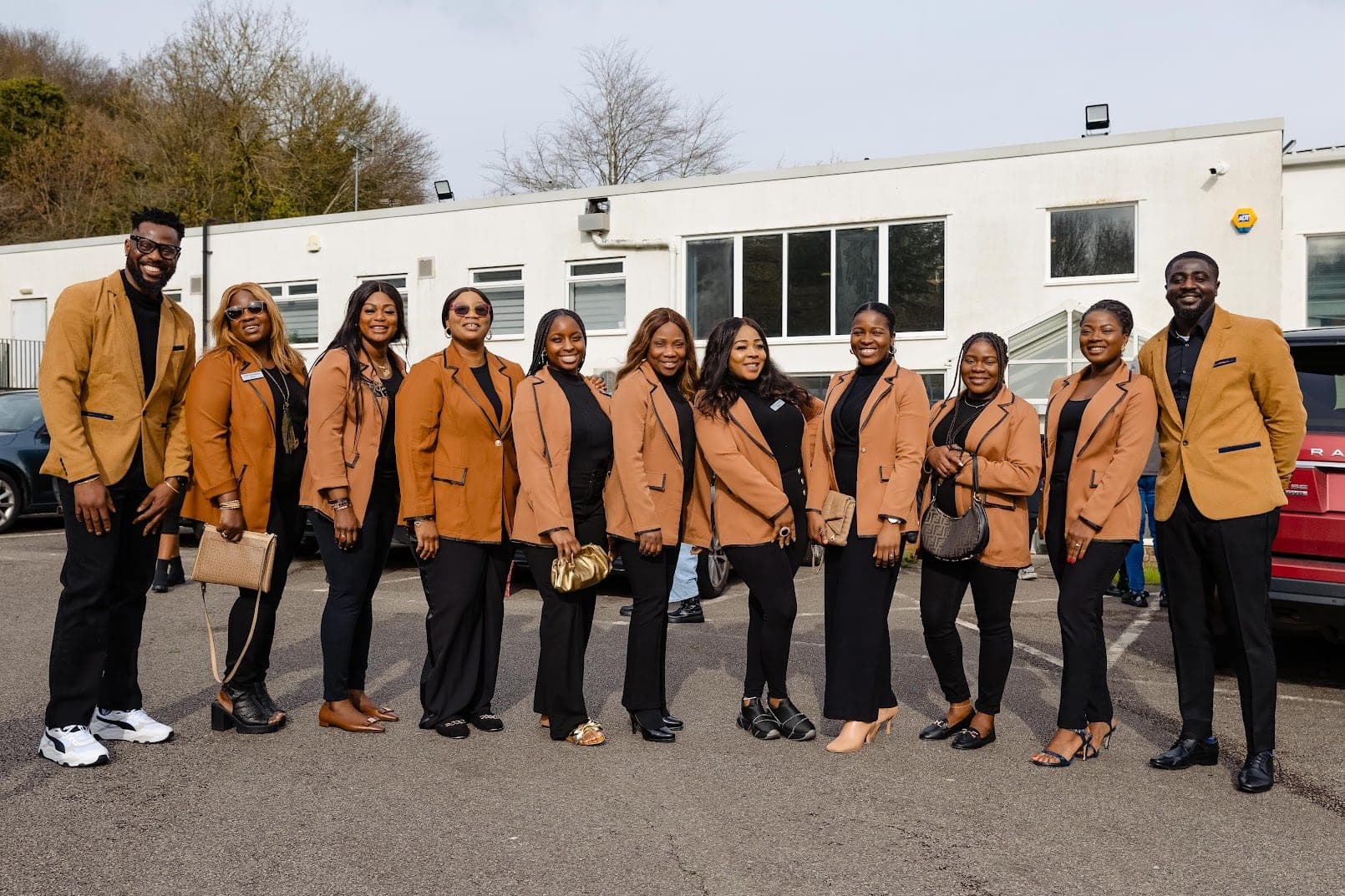 A ministry team outside the church