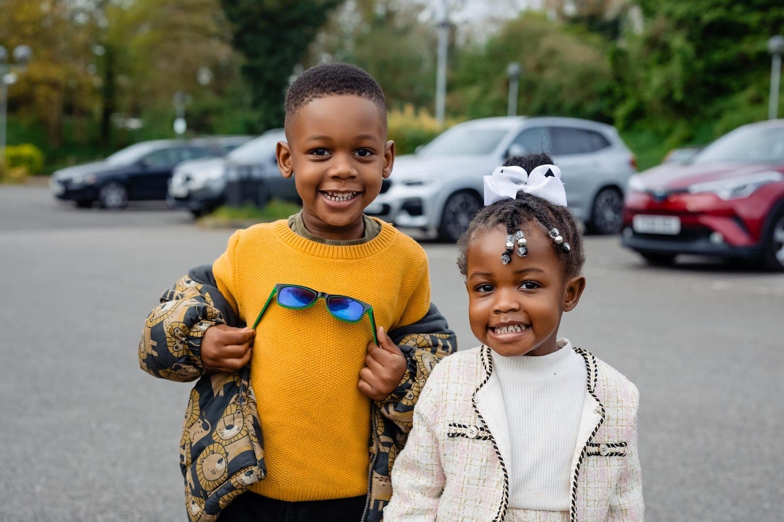 Two children after church